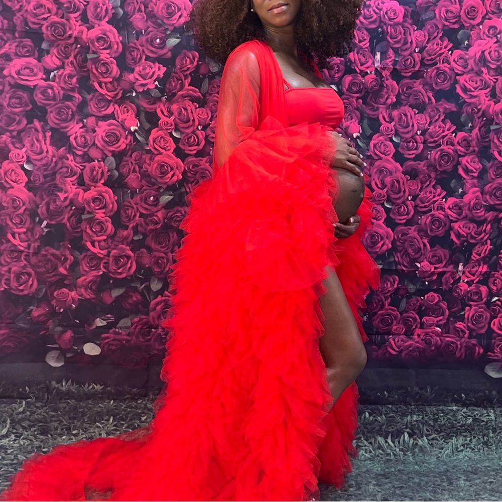 Red Maternity Robe